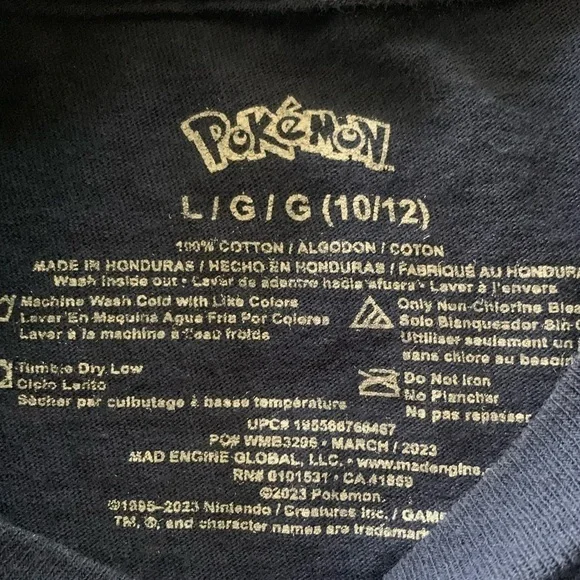 Pokemon Pikachu Navy Blue Short Sleeve Tshirt - Picture 4 of 4